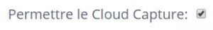 Paramétrage Cloud Capture