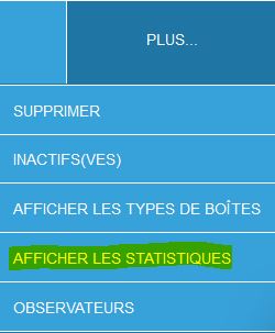 Menu Afficher statistiques Site