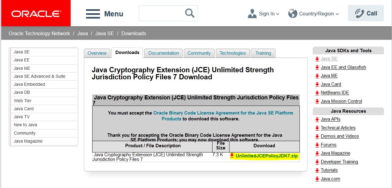 Oracle JCE Download