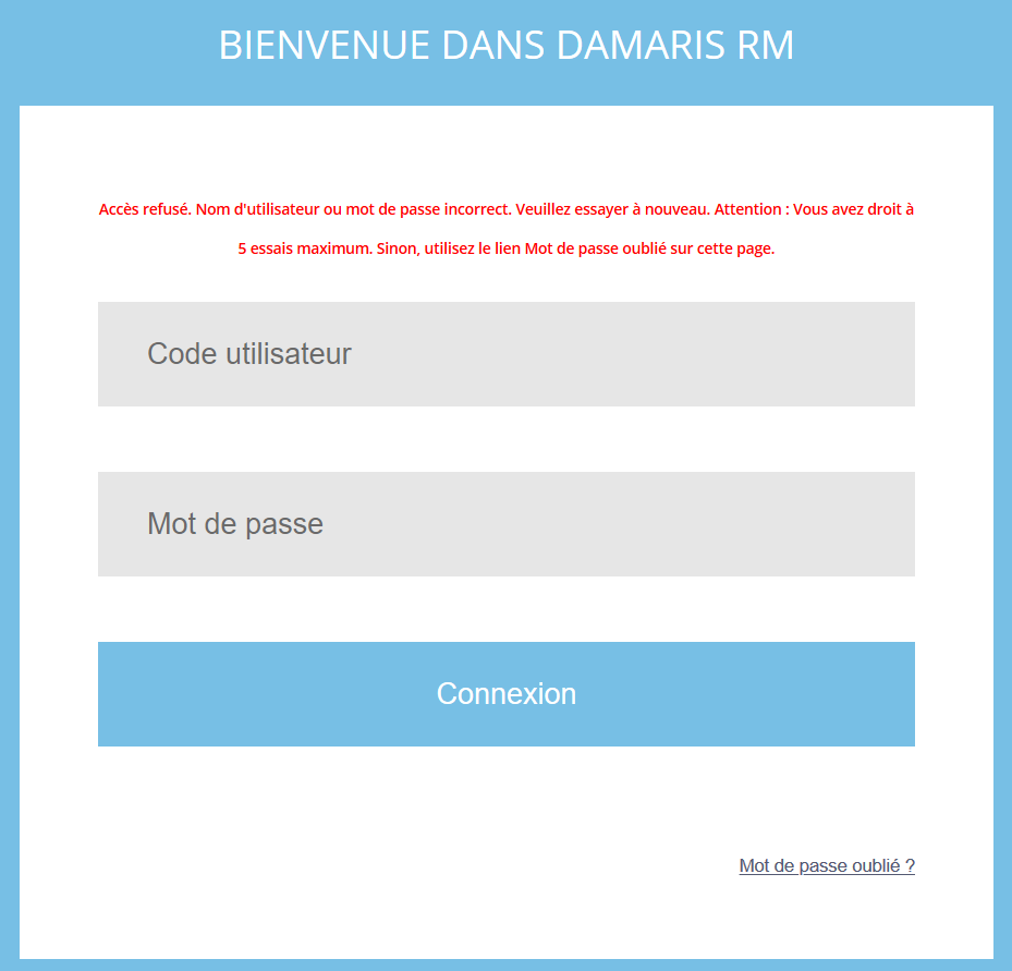 Accès refusé Damaris RM