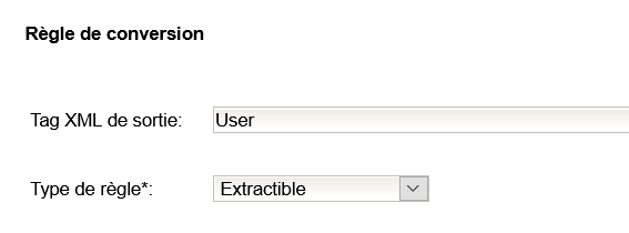 Tâche conversion xml csv Règle Sortie