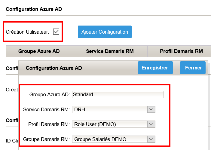 Azure AD Création utilisateurs