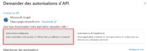 Azure AD Graph Autorisations déléguées