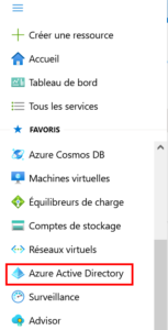 Menu azure active directory