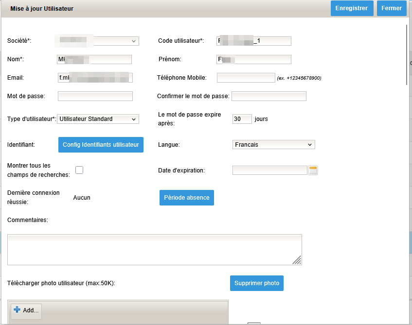 Damaris RM duplication utilisateur