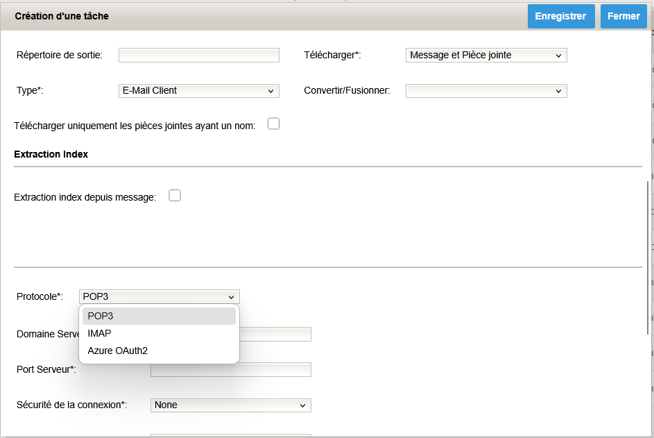 Damaris RM Configurer E-Mail Client