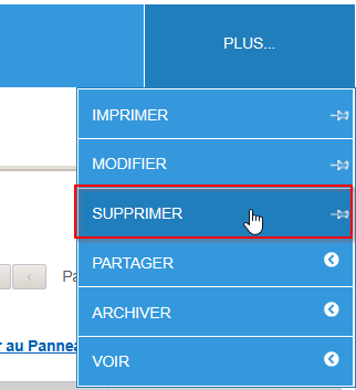Damaris RM Menu plus supprimer
