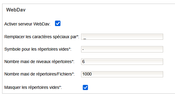 Damaris RM WebDAV Configuration