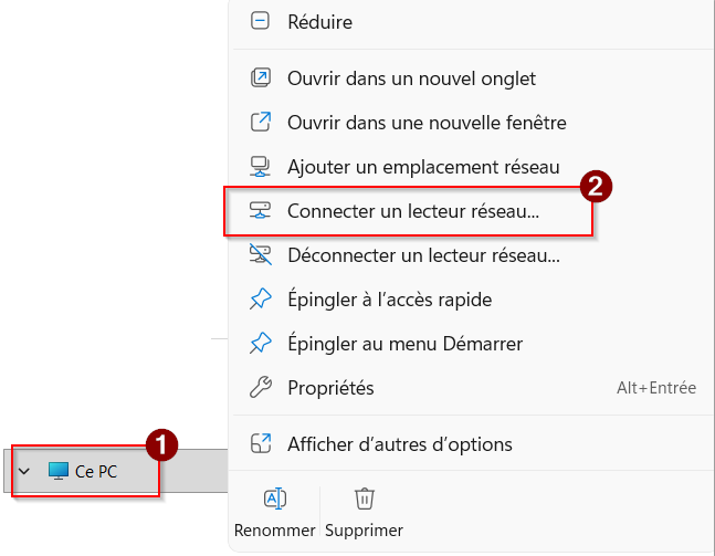 Damaris RM connecter un lecteur réseau WebDAV