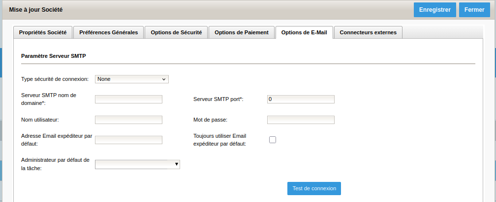 Damaris RM Configuration SMTP