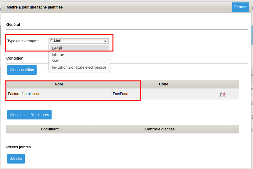 Alerte Mail Damaris RM configuration principale