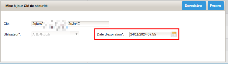 Mise à jour date expiration Direct access Key Damaris RM